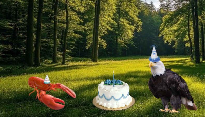 The Lobster is now good friends with The Eagle and is maybe even at its Birthday Party.