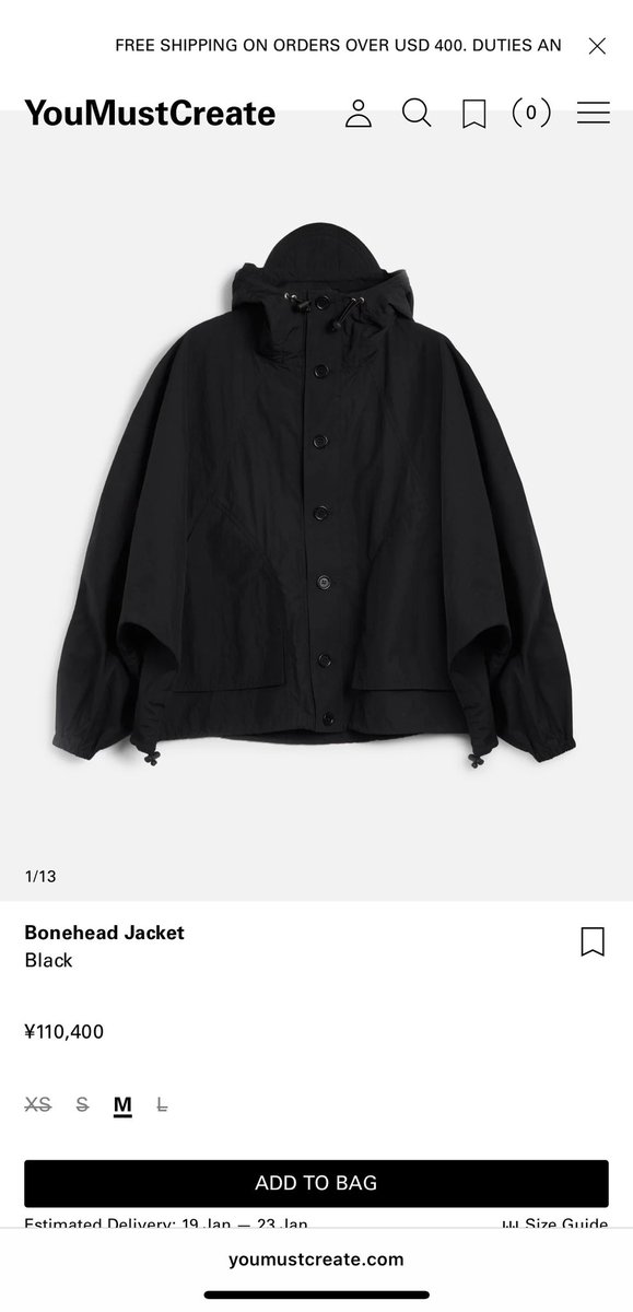 Liam Gallagherが来日公演で着てたboneheaded jacketの黒がymc公式