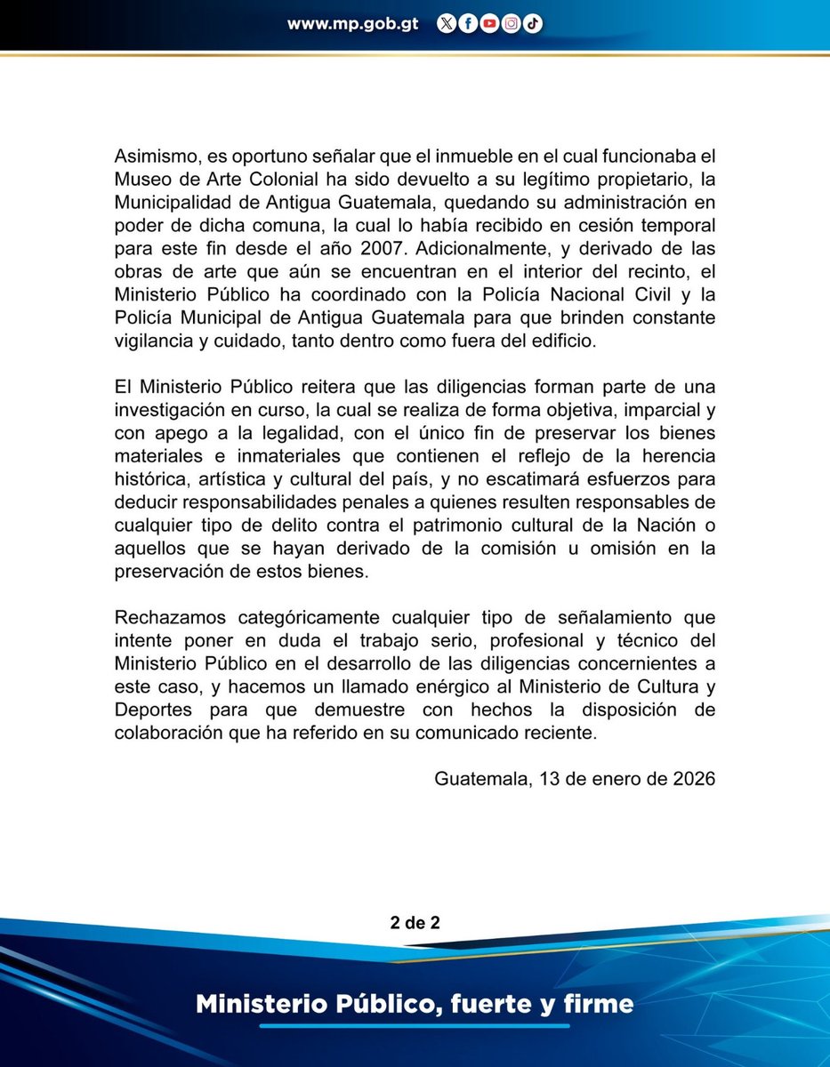 En la transmisión de la diligencia se evidenció manejo inadecuado, sin protocolos ni condiciones técnicas mínimas. Antes de “proteger” el patrimonio, expliquen dónde, cómo y bajo qué estándares lo conservarán. Las obras solo fueron trasladadas a otra dependencia: cumplieron un