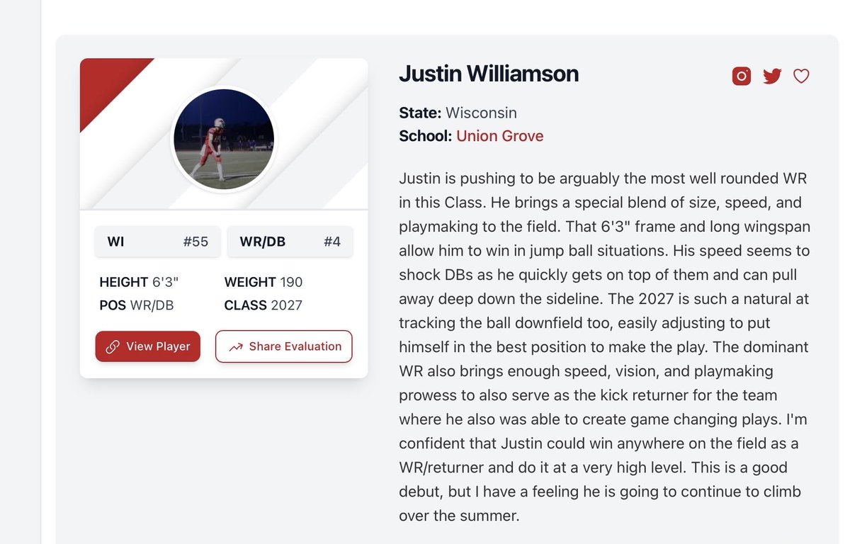 JustinWill74041's tweet image. Thank you again @MJ_NFLDraft and @PrepRedzoneWI for the write up! Big plans for improvements this offseason!