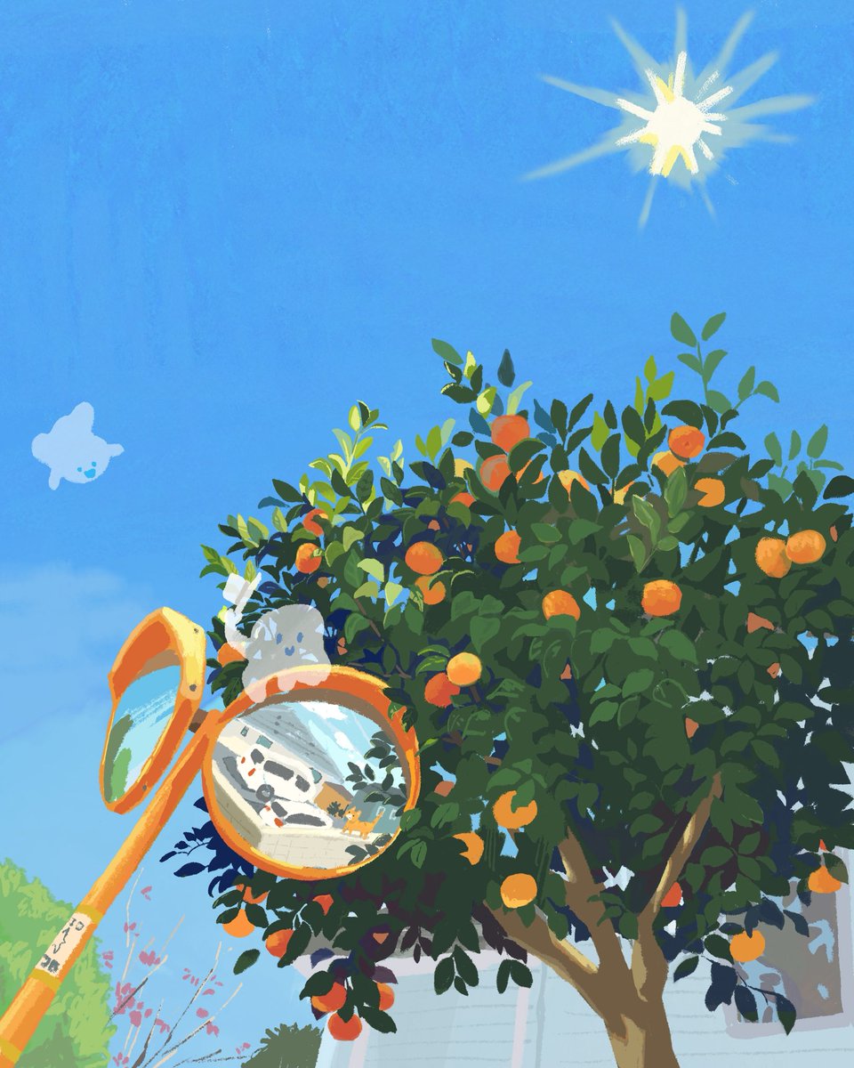 みかんの木のスケッチ🍊👻🐈