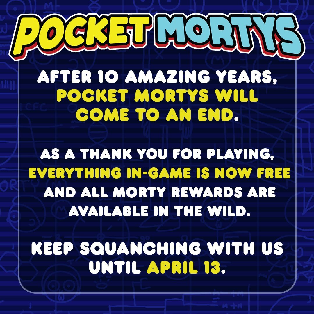 ‘Pocket Mortys’ shuts down on April 13th.