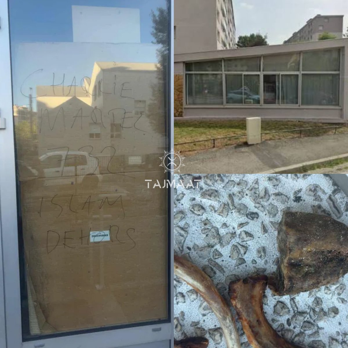 Tajmaat_Service's tweet image. 🇫🇷 FLASH - Franck Sinisi, ancien élu du RN, a été interpellé et placé en garde à vue ce mardi soir après le dépôt d’ossements de porc et de saucisson devant une mosquée en Isère, ainsi que des tags « Charles Martel 732 » et « Islam dehors ».