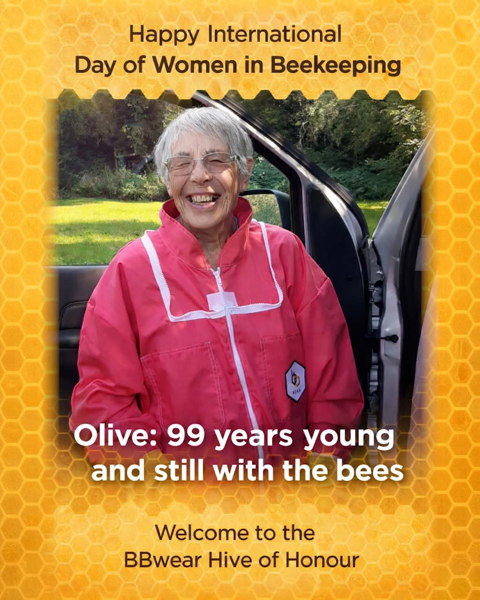 Happy International Day of Women in Beekeeping 🐝

Olive is our first member of the BBwear Hive of Honour.

#WomenInBeekeeping  #beekeeping #bbwear