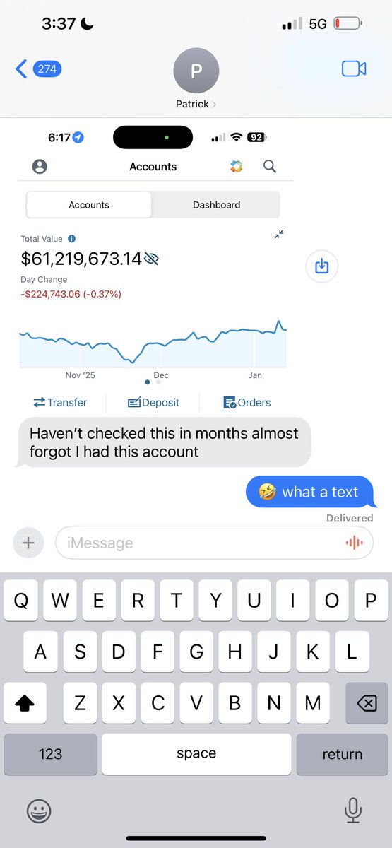 Jason______A's tweet image. Haven’t had an update in a while but just got this text today.