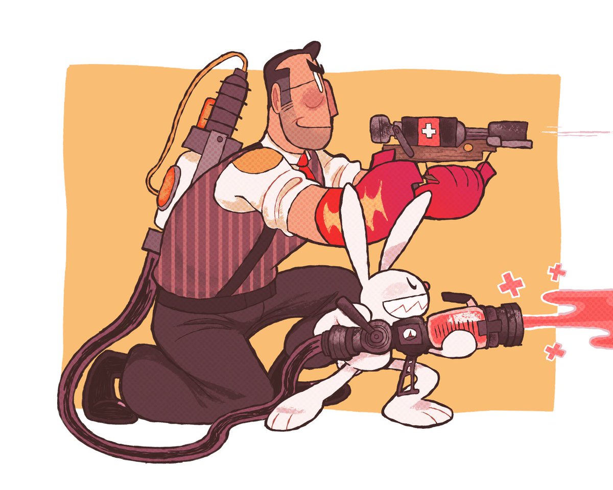 fruitycircus's tweet image. drew this last year but with the recent talk about medic in poker night 2 it's worth sharing. not that he would of met max in that game anyway but i think they cut him because cities would've collapsed with them in roughly the same space