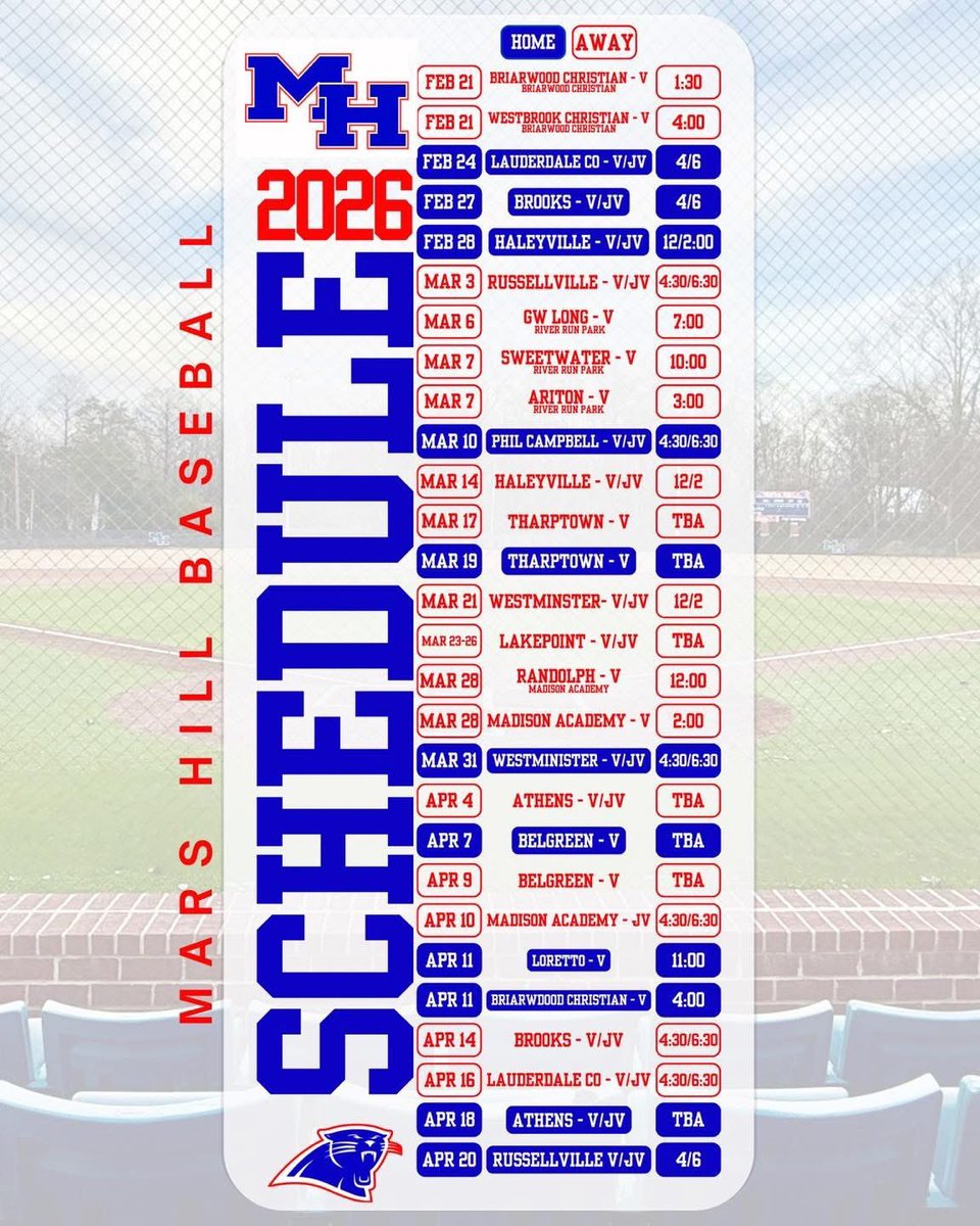 marshillsports's tweet image. Updated schedule for this upcoming season!!! #marshillbaseball #prepbsseballal #letsgetit