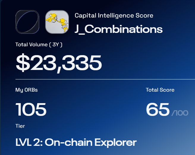 My three years of DeFi activity got analyzed by <a href="/ORBT_Protocol/">ORBT</a>.

Turns out I'm a LVL 2: On-chain Explorer with a DeFi Strategy Score of 65, earning 105 ORBs in total.

Try now → defi.orbt.xyz/?referral_code…