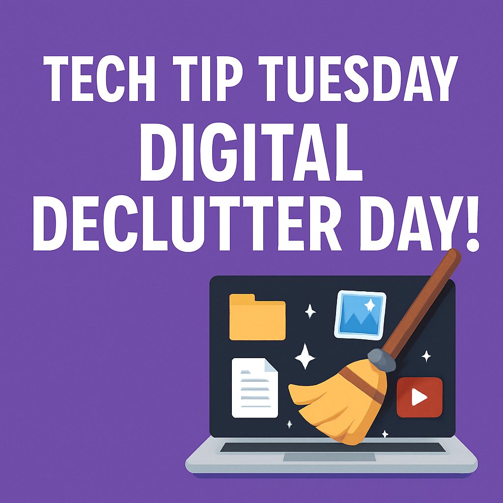SkyriverIT's tweet photo. 🧹 Tech Tip Tuesday: Declutter your device! 

-Delete old downloads, uninstall unused apps, and clear outdated files. 

-Boost performance, speed up workflow, and reduce security risks. 

Your future self (and IT team) will thank you! 

#SkyriverIT #StaySecure #ProactiveSecurity https://t.co/R6ZkGavAUH