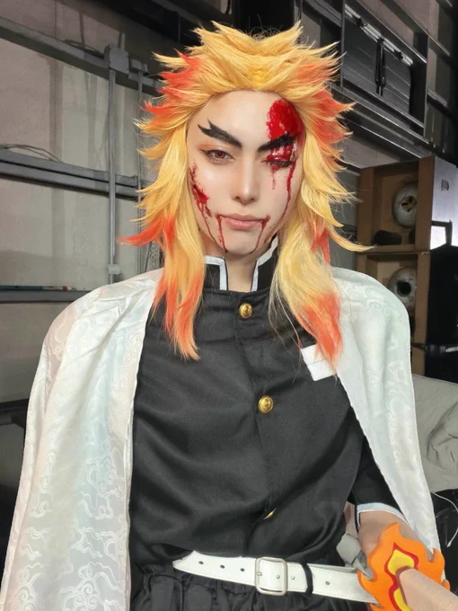 鬼滅/コスプレ 血糊 ミナ主催の鬼滅企画を煉獄さんでお手伝いしてきました!! みんなめっちゃ最高だったーー!!!携われて嬉しかったです! #きめんちゅのやいば無限城編