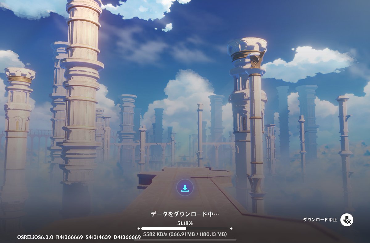 スマホ版追加ダウンロードは1ギガちょっとでした‼️🥳 ＃原神