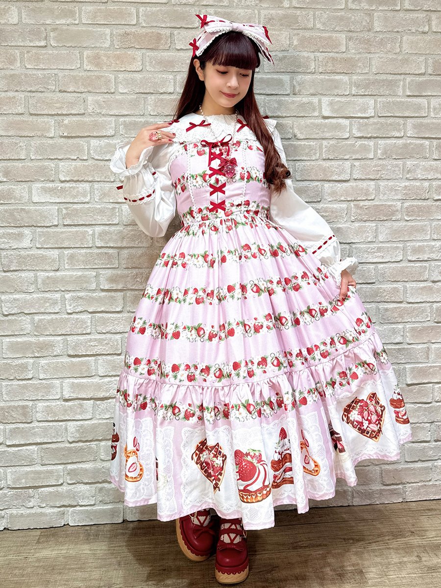 Chalmiere NEWS】 🍓ベイクドベリーロング丈ジャンパースカート