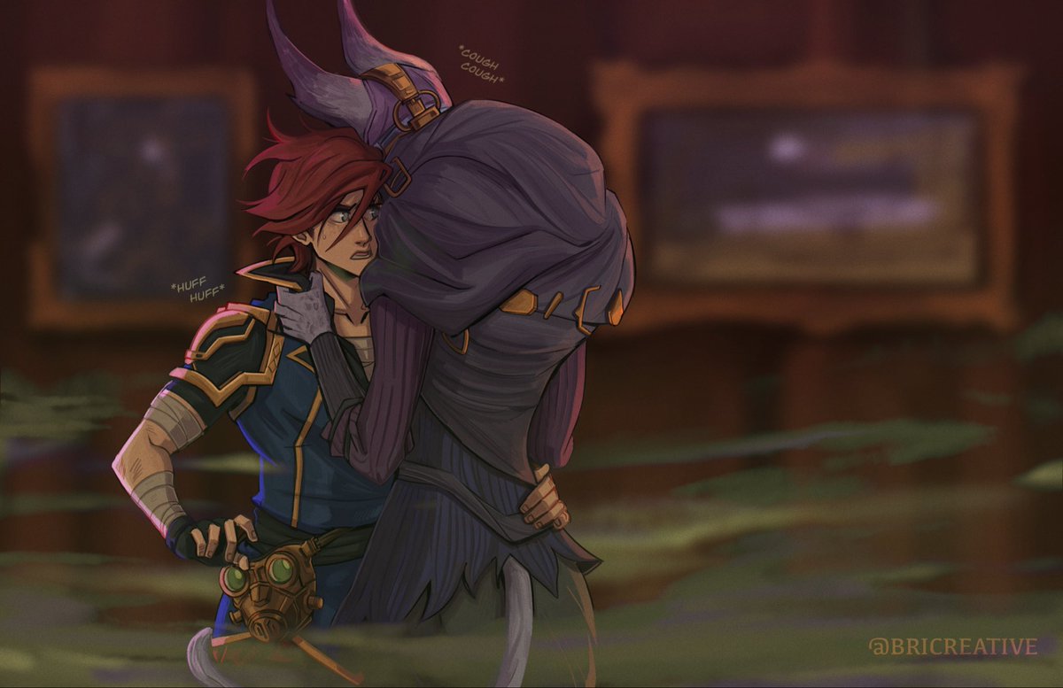 BriCreative20's tweet image. Vi and Lest commish based off of Mel Valentine’s fic, “Hell’s Ashes!”

(Second comm of two, fic down below ⬇️)