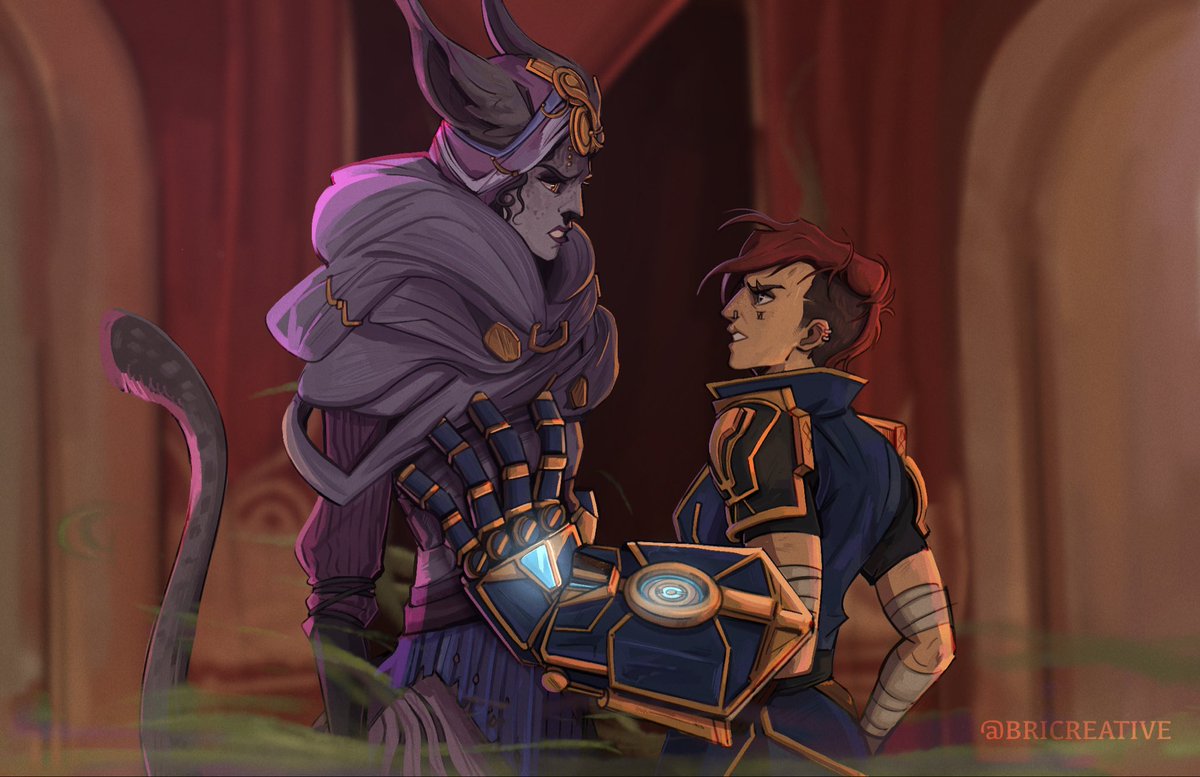 BriCreative20's tweet image. Vi and Lest commish based off of Mel Valentine’s fic, “Hell’s Ashes!”

(Second comm of two, fic down below ⬇️)