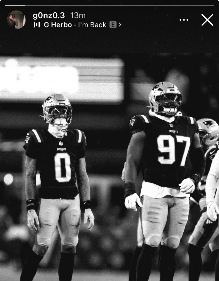 _JosephManning's tweet image. #Patriots CB Christian Gonzalez just posted a story on Instagram with the song “I’m Back” by G Herbo.

Looks like he’s planning to play vs the #Texans on Sunday.

(IG: g0nz0.3)