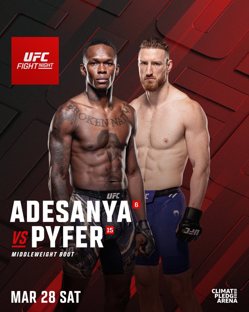 ufc's tweet image. A storm is brewing in Seattle 🌩️

@Stylebender vs Joe Pyfer
@AlexaGrasso vs @MayceeBarber 2

[ #UFCSeattle | LIVE March 28 on @ParamountPlus ]