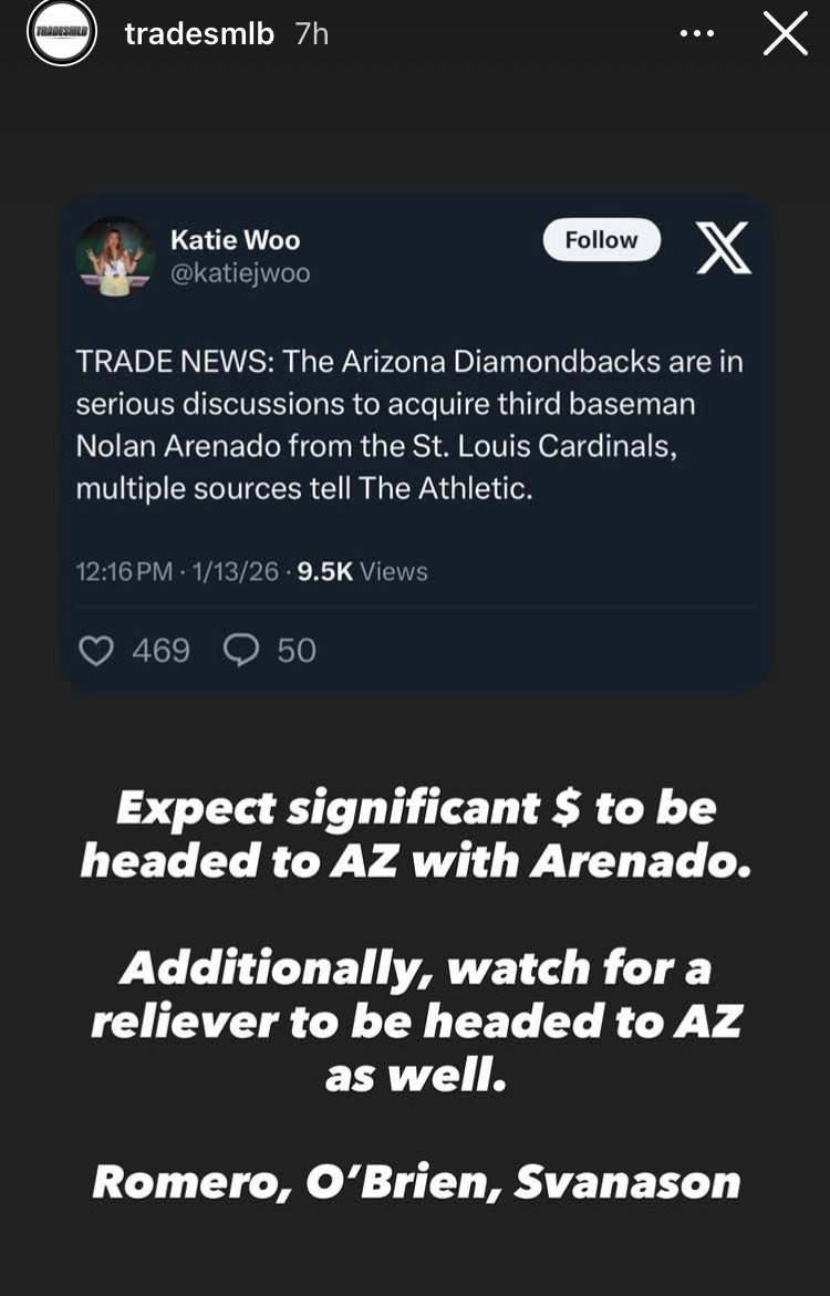 CorlekCarmas's tweet image. TradesMLB thinks that the Arenado trade may not be the last trade between the dbacks and cardinals this offseason