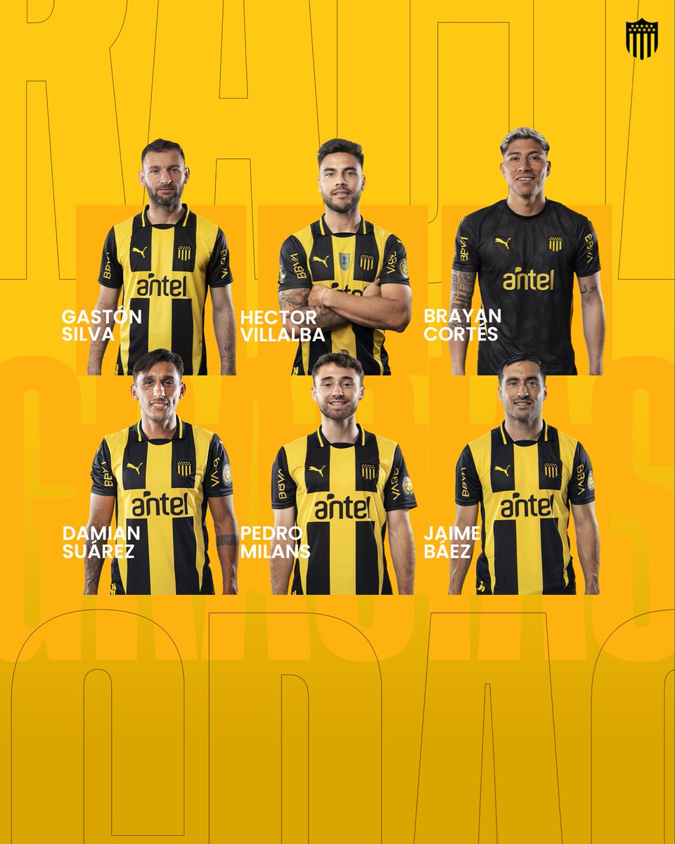 OficialCAP's tweet image. El Club Atlético Peñarol agradece a Pedro Milans (112 partidos jugados), Jaime Báez (46 partidos), Damián Suárez (25 partidos), Héctor Villalba (24 partidos), Brayan Cortés (21 partidos) y Gastón Silva (11 partidos) por defender nuestros colores. 

¡A cada uno de ellos, el deseo…