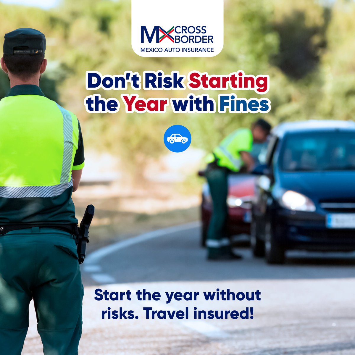 MX_CrossBorder's tweet image. Driving in Mexico without valid insurance can lead to big fines — or worse.
Stay protected and start 2026 the right way.
💡 Get covered in minutes at bit.ly/3OJGcha

#MexicoAutoInsurance #BorderSafety #NewYearTravel #DriveSmart