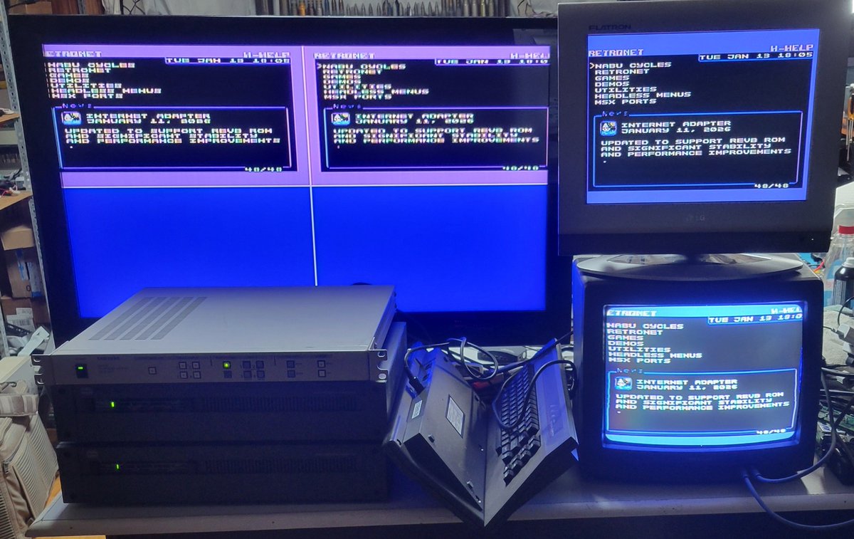 NABUs are prepped and ready to join Leo’s NABUs at VCF Montreal for some networked retro gaming.
# retrocomputing #VCFMTL #VCF #vcfmontreal