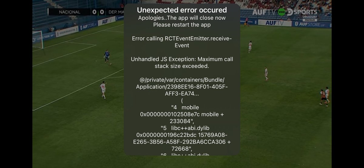 10 minutos de partido y es la 6ta vez que me sale este cartel previo a cerrarse la aplicacion, estan cobrando un servicio MEDIOCRE <a href="/auftv_oficial/">AUFTV</a>