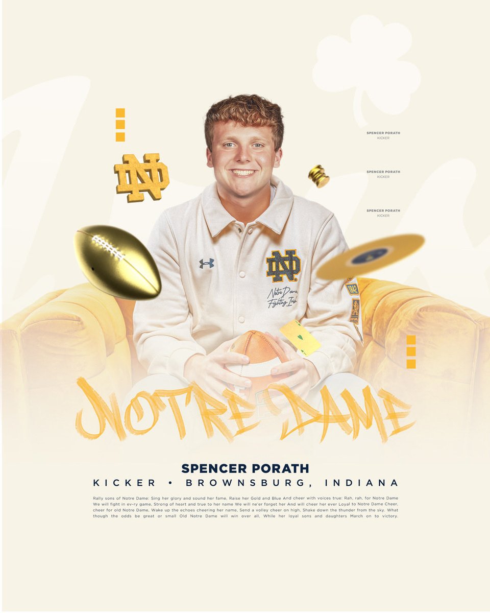 SpencerPorath's tweet image. Go Irish! ☘️ ☘️ @NDFootball @CoachBiagi @Marcus_Freeman1