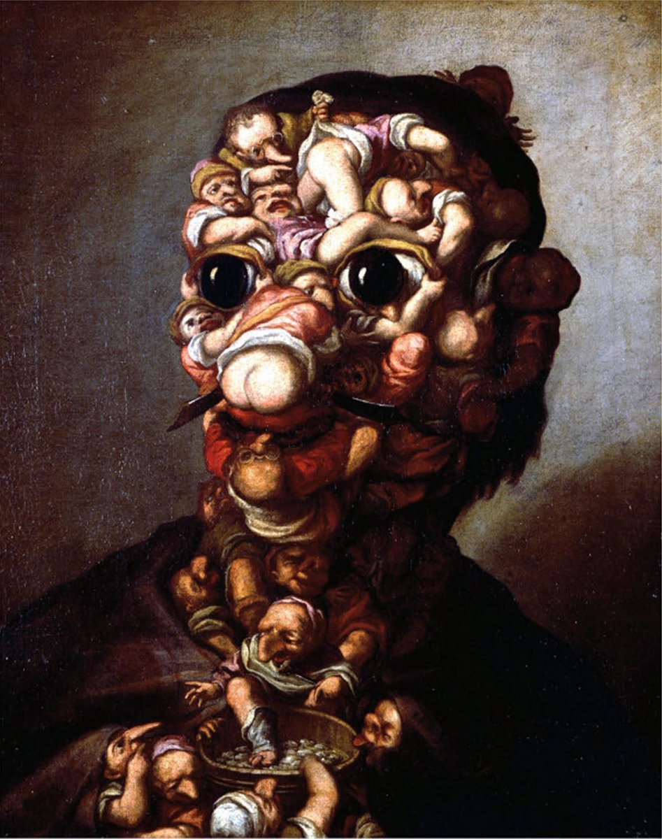 nissnickmich's tweet photo. Cabeza hecha con enanos (1730). Obra del pintor italiano Faustino Bocchi #arte #pintura #humor #cabeza #enanos #curiosidades #felizmiercoles #14ene https://t.co/7BxGeTgXGb