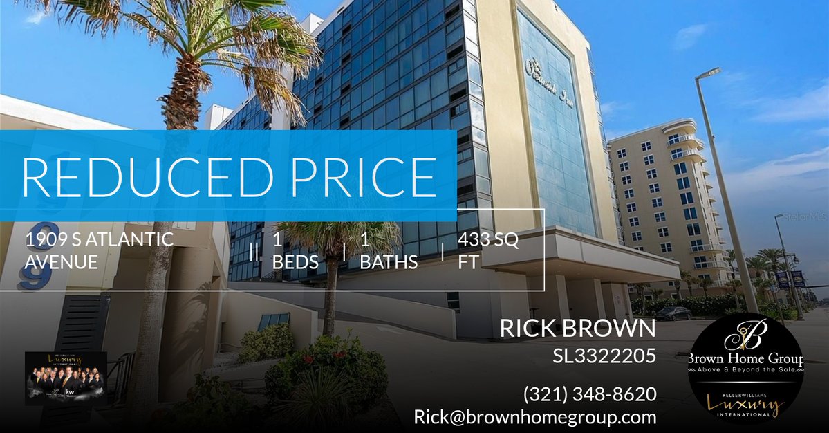 BtheKeyRE's tweet image. 📍 Reduced Price 📍 This recently reduced home at 1909 S Atlantic Avenue 802 in Daytona Beach Shores won't last long, so, don't wait to set up a showing! Reach out here or at (321) 348-8620 for more information!

Thanks,

Rick A. B... homeforsale.at/1909_S_ATLANTI…