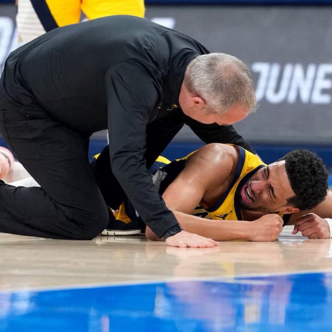 GymLeaderDev's tweet image. Adam Silver says they’re using AI to find out why Achilles tears increased this season 👀