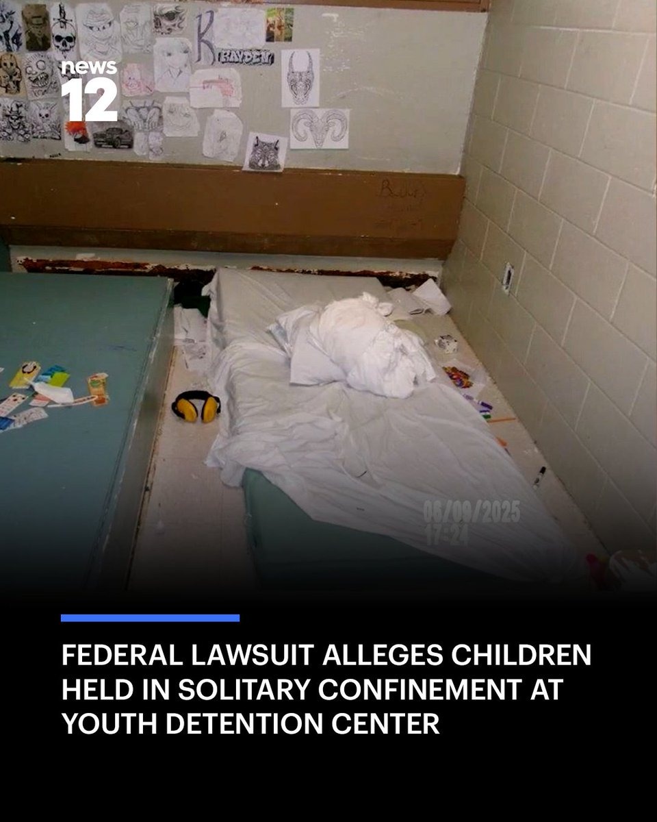 News12WC's tweet image. DETENTION CENTER LAWSUIT: A federal lawsuit accuses New York state of locking children in solitary confinement and denying them basic services at juvenile facilities, including in #OrangeCounty. 

#News12 #Lawsuit #Court #ChildRights #News #Westchester 

bit.ly/3NsCkWm