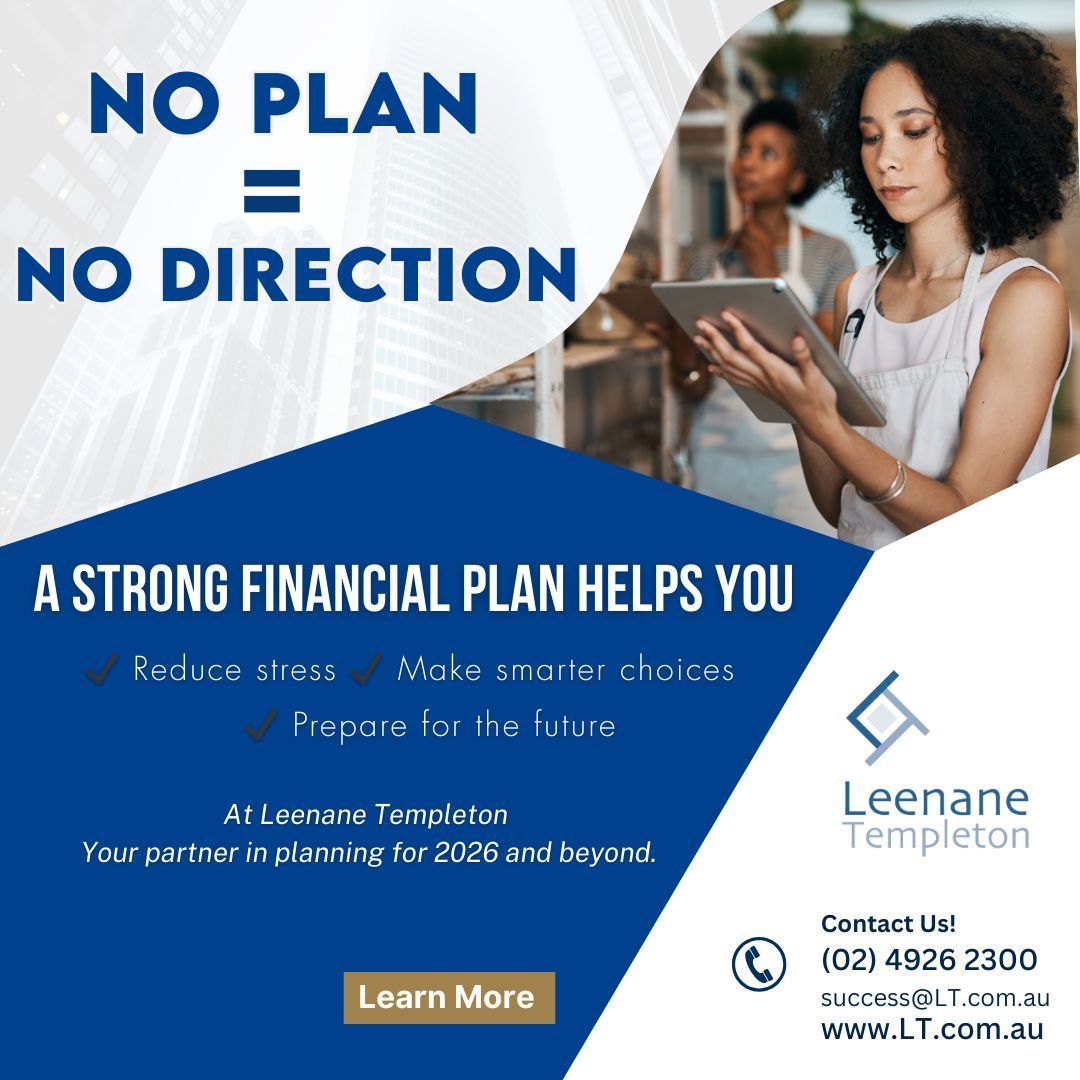 No plan means no direction. Leenane Templeton helps you build a clear financial plan so you can make smarter decisions and move forward with confidence.

👉 Learn more here.

leenanetempleton.com.au/start-2026-wit… 

#financialplanning #businessclarity #futureplanning #leenanetempleton