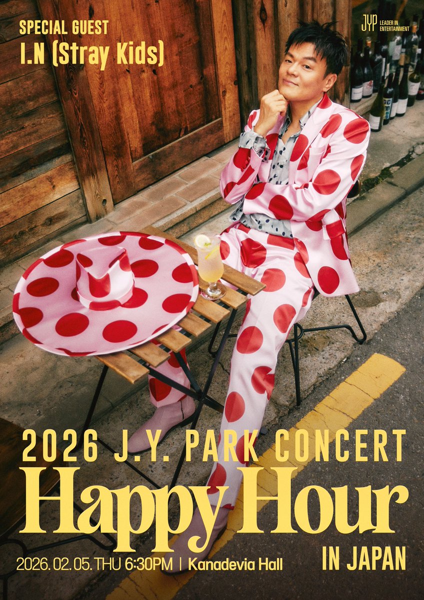 Stray_Kids_JP's tweet image. Stray KidsのI.NがJ.Y. Park来日公演「J.Y. PARK CONCERT 'HAPPY HOUR' IN JAPAN」にゲスト出演決定！

詳細はこちら
straykidsjapan.com/info/archive/?…

公演特設サイト
jypj-store.com/pages/happy-ho…

#JYPark #박진영
#HappyHour #퇴근길 #박진영_콘서트
#StrayKids #スキズ
#I_N #アイエン