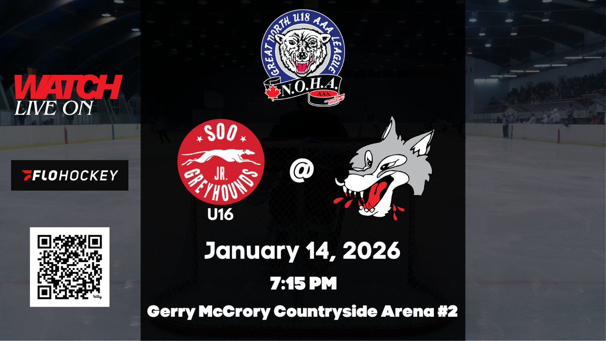 gnu18l's tweet image. Sudbury, ON - Gerry McCrory Countryside Arena #2 - 7:15 PM

Soo U16 AAA Jr. Greyhounds VS Sudbury U18 AAA Wolves

Watch live on FloHockey: flohockey.tv/leagues/111733…

#gnu18l #aaahockey #hockey #soo #greyhounds #sudbury #wolves