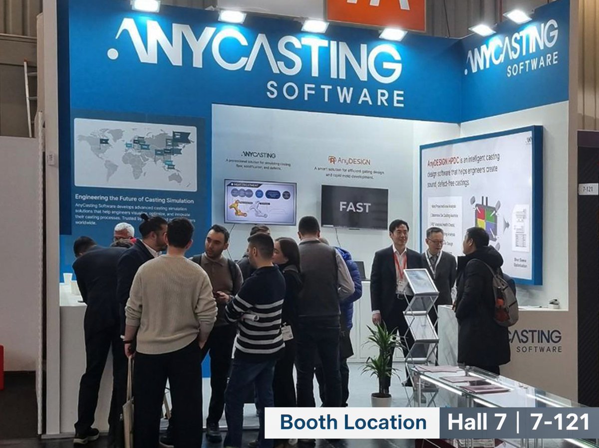 AnycastingSW's tweet photo. Day 2 at EUROGUSS 2026.
Great conversations, strong interest, and valuable feedback from casting engineers and manufacturers across the globe.
Thank you to everyone who visited AnyCasting Software and shared insights with us.
There’s still time to meet us at Hall 7, Booth 121. https://t.co/kb2NVq5qVP