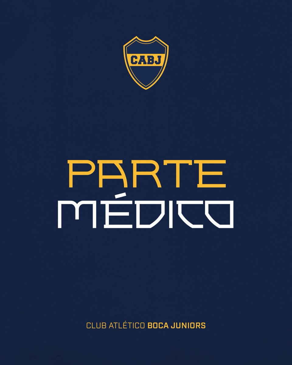 BocaJrsOficial's tweet image. #ParteMédico

Palacios, Carlos: Presenta sinovitis de rodilla derecha.
Battaglia, Rodrigo: Presenta tendinopatía insercional del tendón de Aquiles derecho.
Cavani, Edinson: Presenta lumbalgia.
Giménez, Milton: Presenta pubalgia.

Depto. Médico Fútbol Profesional.