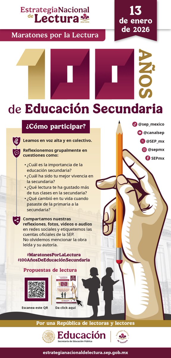 epo348's tweet photo. ¿Sabías que la educación secundaria en México cumple hoy 100 años? 🎂En la E.P.O. 348 celebramos un siglo de historias, aprendizajes y amistades que nacieron en las aulas. Revisa nuestra infografía y cuéntanos: ¿Cuál es el recuerdo que más te marcó de tu etapa en secundaria? https://t.co/O3LRf333fK