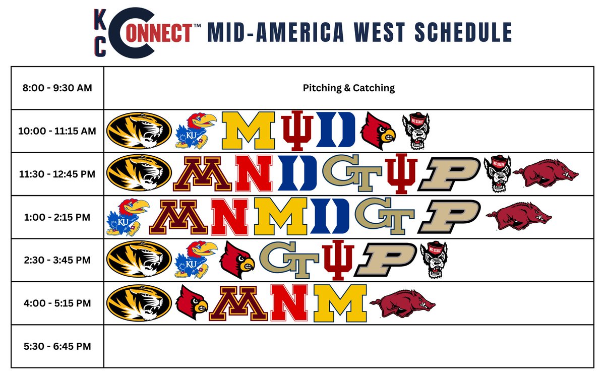 DDSBandEvents's tweet image. The schedule for Connect KC is here!
Get ready for a full day of high-level instruction, elite coaching, and unmatched exposure. 
Be sure to save this post and start planning your schedule!
#ConnectCamps #DiamondDirection #NCAASoftball #Recruiting #ConnectKC #collegesoftball