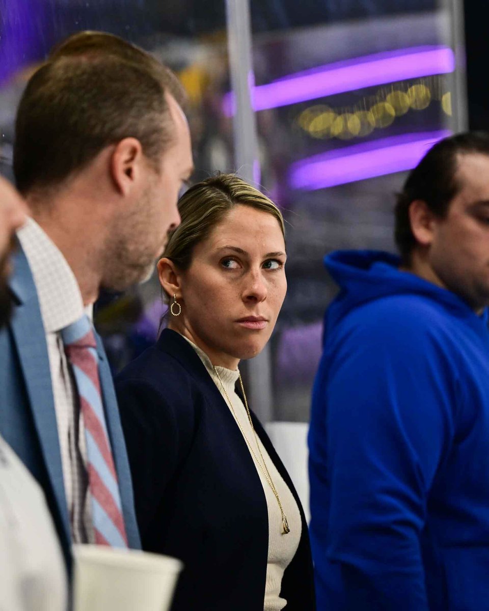 ColoradoEagles's tweet image. Derek Army will not be on the bench tonight due to an illness. Kim Weiss will be making her AHL Bench Debut!