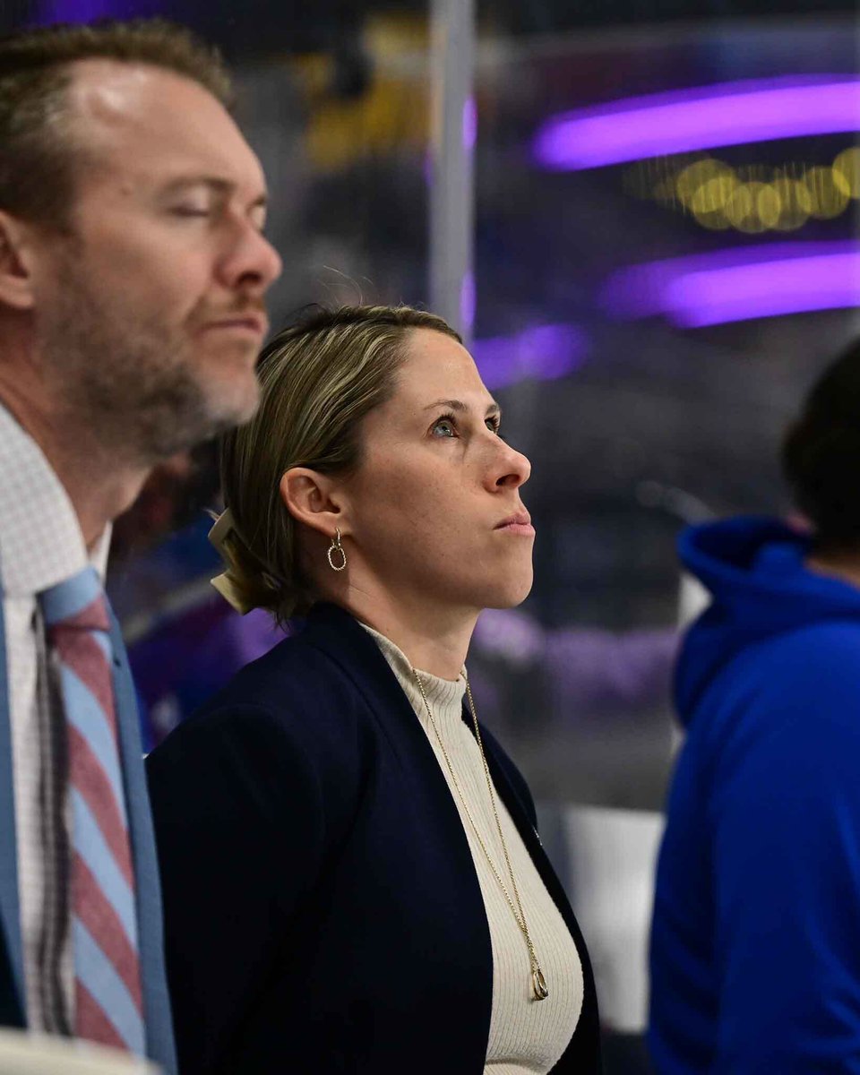 ColoradoEagles's tweet image. Derek Army will not be on the bench tonight due to an illness. Kim Weiss will be making her AHL Bench Debut!