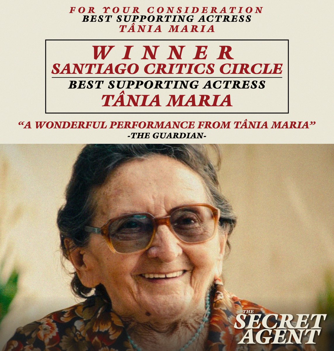 For Your Consideration: Best Supporting Actress, Tânia Maria in The Secret Agent (O Agente Secreto) #TâniaMaria #ForYourConsideration #FYC #TheSecretAgent #OAgenteSecreto #AwardsSeason #AcademyAwards #Oscars
