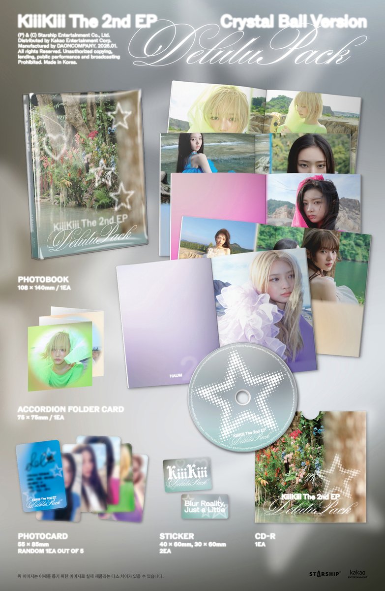 We_KiiiKiii's tweet photo. [📢]
KiiiKiii The 2nd EP [Delulu Pack] 
Album Details - Crystal Ball ver. 

✔ PRE-ORDER : 2026.01.07 (WED) ~
🔗 https://t.co/vLRnP7AXZ7
 
#KiiiKiii #키키
#404_NewEra #DeluluPack 
#KiiiKiii_404_NewEra #KiiiKiii_DeluluPack https://t.co/lGlRRILyLZ