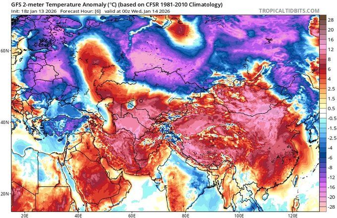 EXTRAORDINARY  EVENT  

SUMMER temperatures up to 23C in the middle of the night in the former USSR 

Nothing ever seen anywhere in the world in the past 2+ centuries gets close

Expect dozens of thousands of records from Middle East to Japan
Tbc