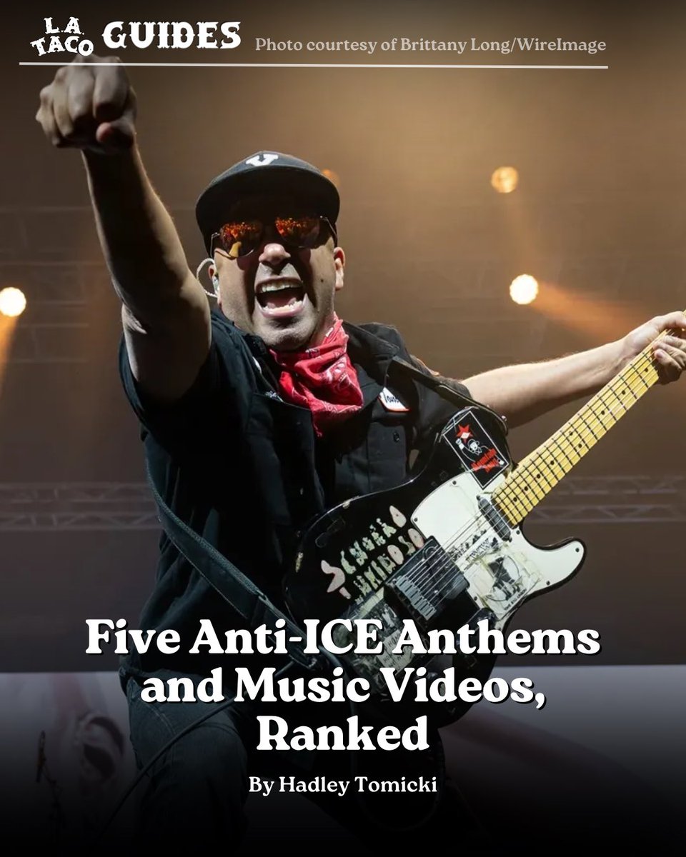 LATACO's tweet image. Major artists and newcomers alike are putting their stamp on the political moment. Plus nine honorable mentions to songs that get everybody amped for the fight against fascism.

The full guide: lataco.com/anti-ice-songs

By Hadley Tomicki