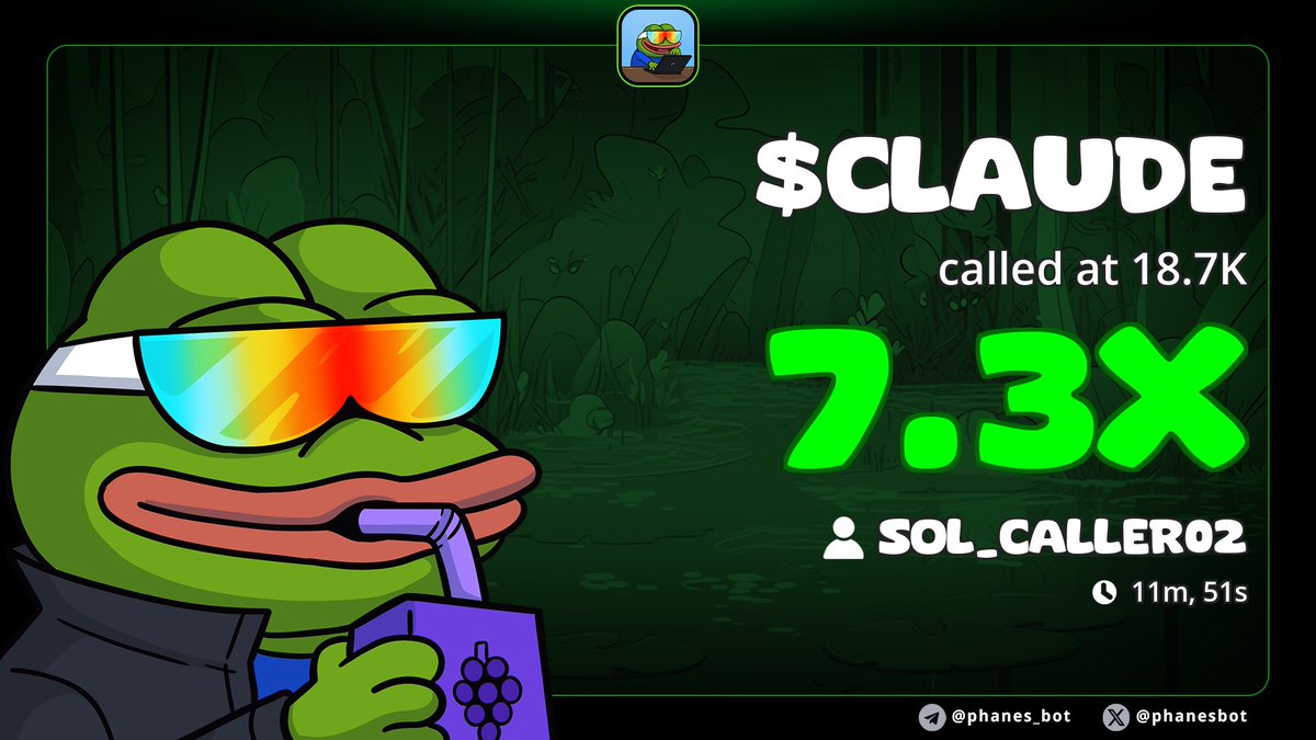 Sol_Caller02's tweet image. Massive 7x profit up on my call on $CLAUDE
Ca....

2rTNi9YUUBq2YJd29NRCeWwXjPC5zrnhgbfNKJxepump

#memecoin #solana #Degen