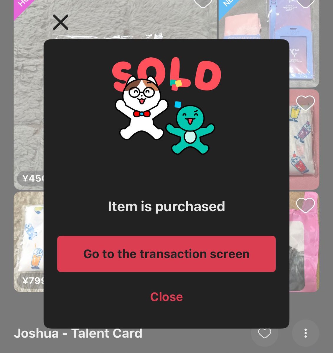 First item sold. Small wins, I guess 🥺