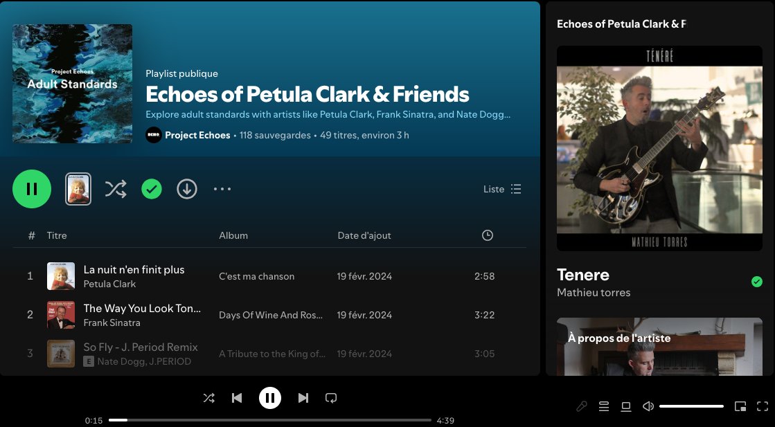 EtcAux's tweet photo. Et 2 playlist pour - Tenere
Merci @Playlistdd
https://t.co/RGANlUIiyh
et Merci Project echoes @ishinn223 
https://t.co/EV3ZN55CgE
et 1 pour  - Sneakers station live
Merci @indiemusicweb 
https://t.co/EAFJUDJgrd
Allez y https://t.co/jq2U70yAmp