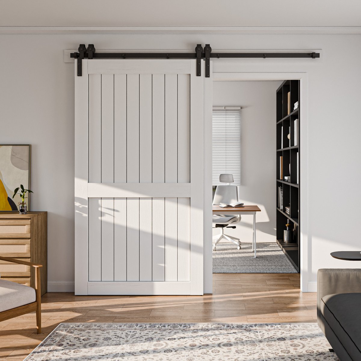 boxichen1's tweet image. Maximize space with style! Our 6.6 FT Bypass Sliding Barn Door Hardware lets double wooden doors run on one track. Fits openings up to 77”. Ideal for bedrooms, or room dividers.

👉 [ccjh.shop/products/2m-2-…]

#SlidingBarnDoor #HomeImprovement #DIY #SpaceSaving #Hardware
