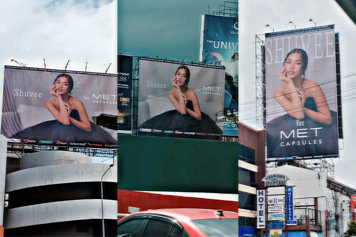 PangkatShuvee's tweet image. Shuvee’s MET billboard is now up at Davao City. Her 3rd official MET billboard! 🩵

Thank you so much, MET Tathione Family! ✨

#ShuveeEtrata | Shuvee Etrata