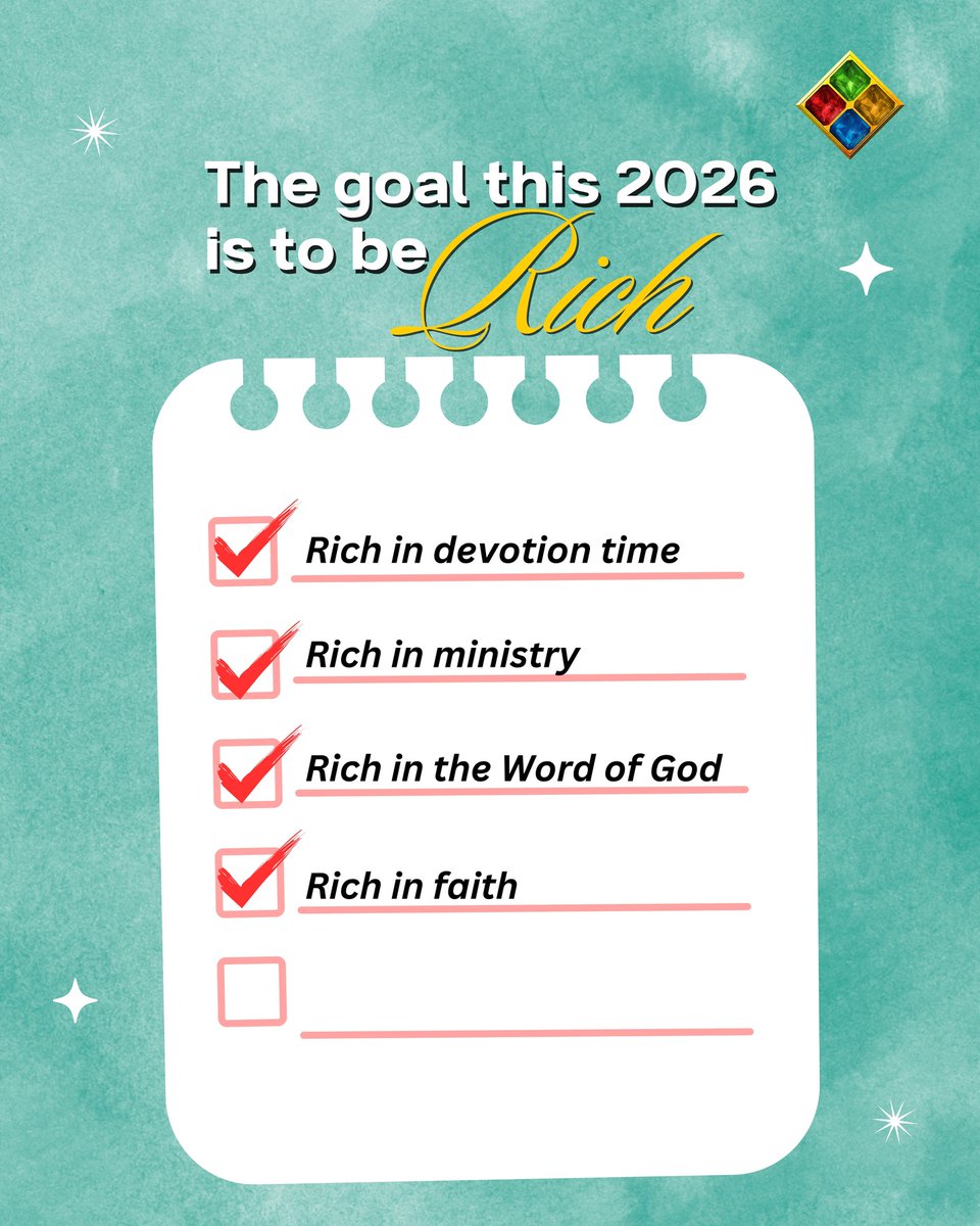 This 2026, our goal is simple: to be richer in faith. 🩵

Let us do our best to pursue this richness and receive God’s blessings—far greater than gold and silver.