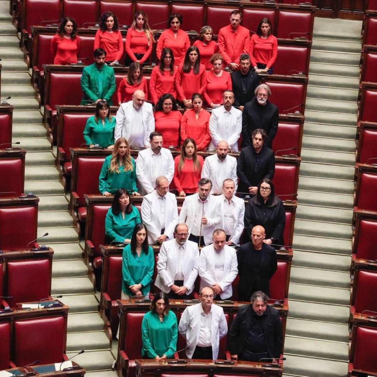 Nadira_ali12's tweet image. Italian MPs wore the colours of the Palestinian flag in Parliament to draw attention to the Genocide in Gaza🇵🇸🇮🇹